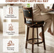 26" Swivel Barstools Set of 2, Counter Height Stool with Back