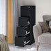 Black Metal Filing Cabinet with Lock & Drawers