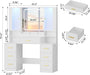 White Makeup Vanity Desk With LED IlluminationPlus