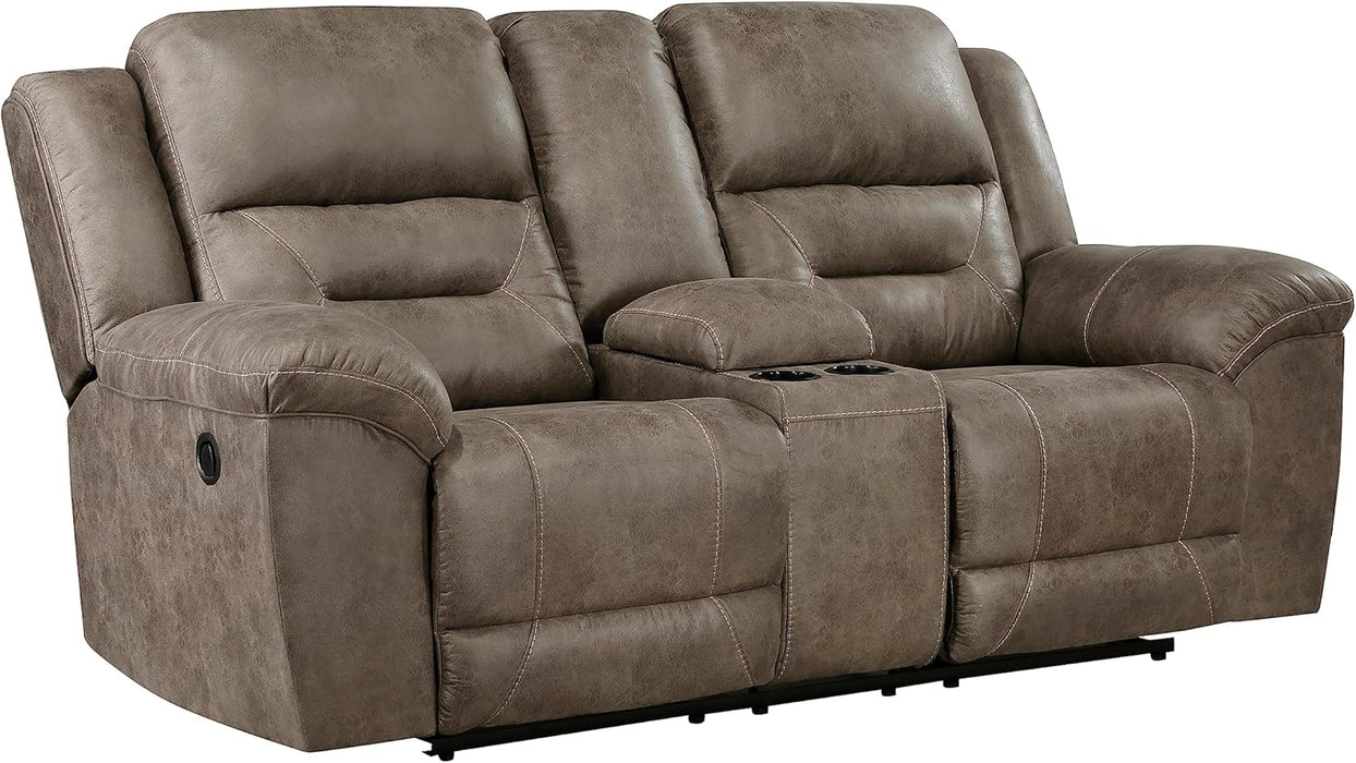 Reclining Living Room Set, Wall Hugger Manual Reclining Sofas, Couches for Living Room, Home Theater Seating, Includes Dual Reclining Sofa and Loveseat, 2-Piece Set, Brown​