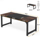 Modern Computer Desk, 70.8 X 31.5 Inch Large Office Desk Computer Table Study Writing Desk Workstation for Home Office, Black Metal Frame