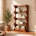 Book Shelf, 54-Inch Tall Bookcase, 4 Tier Storage, Walnut Wood