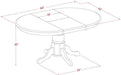 AVT-WHI-TP Avon Dining Table - an Oval Wooden Table Top with Butterfly Leaf & Pedestal Base, 42X60 Inch, Buttermilk & Cherry