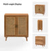 Emily 31'' Tall 2 - Rattan Door Accent Cabinet with Solid Wood Legs