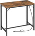 Bar Table with Charging Station, Rectangular Pub Table, High Top Coffee Table, Counter Bar Height Table, Narrow Long Dining Table, 35.4" L X 15.7" W X 35.6" H, Rustic Brown and Black BF90UBT01