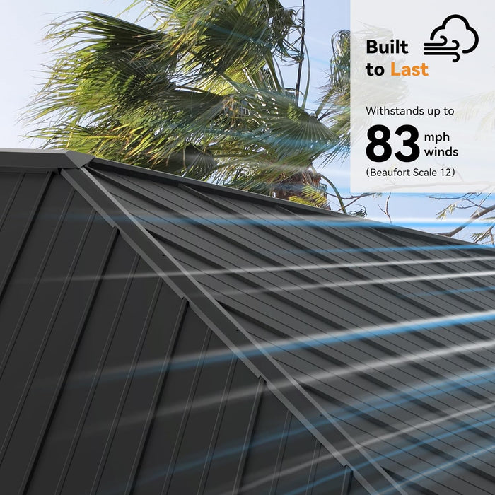 Modern Shade Tranquil Grove Wood Gazebo 10' X 10', Hardtop Gazebo Permanent with Galvanized Steel Roof, Cedar Outdoor Gazebo with Sturdy Hooks for Garden, Backyard, Patio and Deck