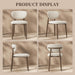 Upholstered Dining Chairs Set of 6 with Curved Back, Beige