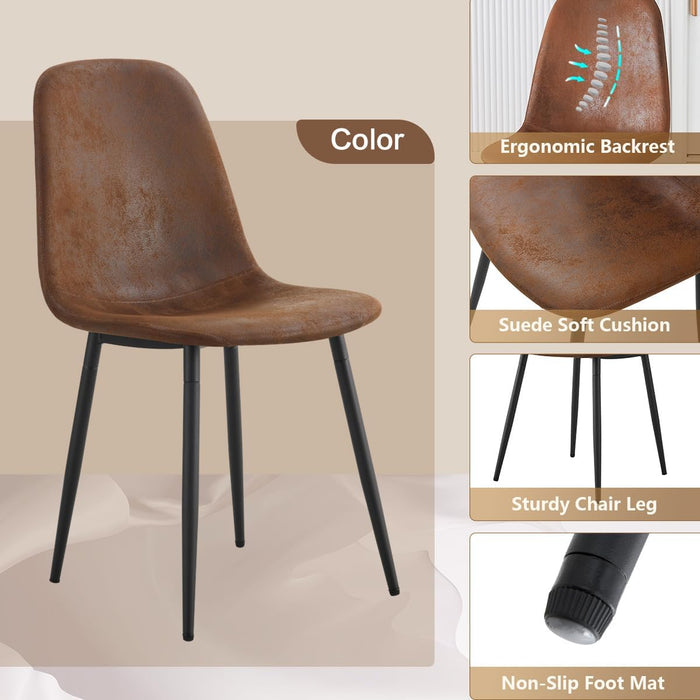 Round Dining Table Set for 4, 45'' Small Dining Table Set for 4, Dinette Set & Dining Chairs for 4 for Apartment, Space Saving, Easy Assemble