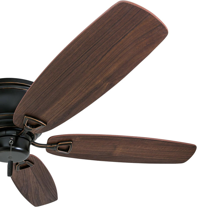 Ceiling Fans Glen Alden, 52 Inch Classic Flush Mount Indoor Ceiling Fan with No Light, Pull Chain, Quick-2-Hang Dual Finish Blades, Reversible Motor - 50516-01 (Oil Rubbed Bronze)
