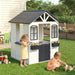 Outdoor Weatherproof Wooden Playhouse White Kitchen