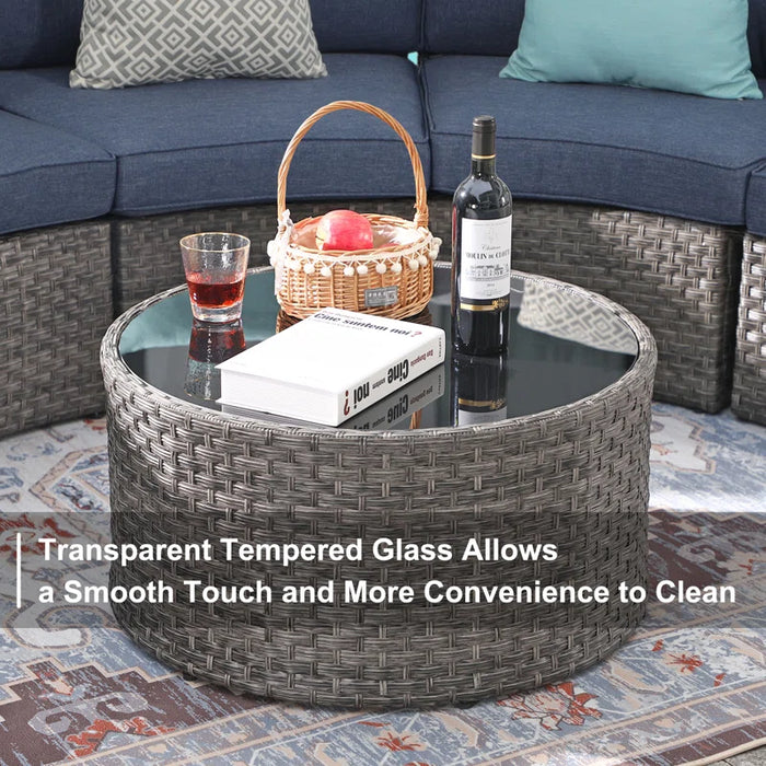 Wicker 6 - Person Modular Patio Conversation Sets with Cushions