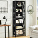 Bookshelf, 7-Tier Bookshelf, Rustic Wood Metal Bookshelves and Bookcases, Freestanding Open Bookshelf, Industrial Tall Bookcase for Home Office, Living Room and Bedroom, Black