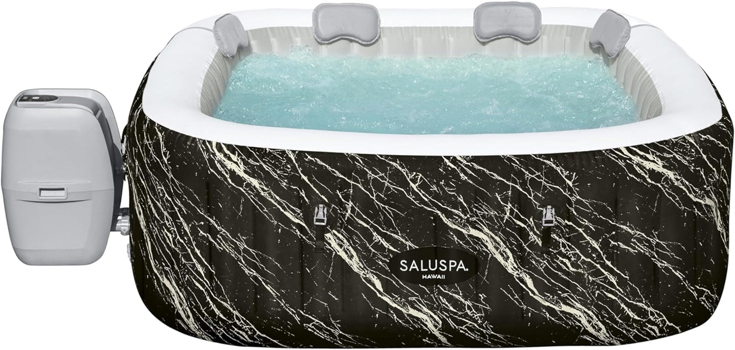 Saluspa Hawaii Energysense Smart Luxe Airjet Inflatable Hot Tub Spa (71" X 71" X 26") | Features LED Lights and App-Control | Fits up to 4-6 Persons