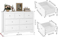 White Dresser with 7 Deep Drawers