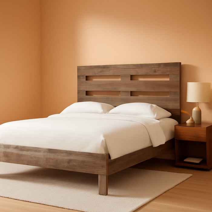 Neilsville Casual Queen Panel Platform Bed, Foundation or Box Spring Not Needed, Gray