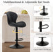 Bar Stools Set of 3, Adjustable Modern Swivel Bar Chairs, Faux Leather Upholstered Barstools Counter Height with High Backrest for Bar, Kitchen Island, Dining Room, Black