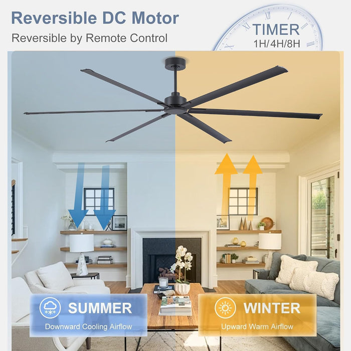 Black 120 Inch Reinforced Multipurpose Ceiling Fan