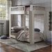 Cedro Twin over Twin Bunk Bed with Wood Ladder in Weathered White