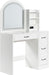 White Vanity Desk With Professional Lighted Mirror