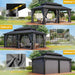 18X12Ft Aluminum Gazebo Hardtop Double Roof Canopy Outdoor Gazebo Galvanized Roof with Netting and Curtain Garden Tent for Patio, Backyard and Deck
