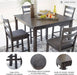 Bridson 5 Piece Dining Room Set, Includes Table & 4 Ladderback Barstools, Wood, Gray