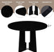 5-Piece round Dining Table Set, Modern 4 Upholstered Chairs for Living,Kitchen Room, 43 Inch, Grey+Black