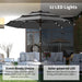 10Ft 3-Tier Patio Umbrella with Solar Lights, Table Umbrella Outdoor Patio with Easy Crank & Tilt, 8 Sturdy Ribs, UV Protection, 32 LED Lights for Deck, Poolside, Market (Grey)