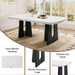 5-Piece Dining Table Set, 63" Faux Marble Table and 4 Chairs