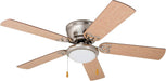 Benton Traditional 52 Inch Ceiling Fan with Light, LED Flush Mount Ceiling Fan, Indoor Fan with 5 Blades, Brown Walnut and Brown Maple Blade Finish Options, Brushed Nickel (51428-01)