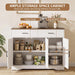 42.5" Farmhouse Sideboard Buffet Cabinet with Barn Doors, White