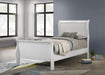 Home Furnishings Louis Philippe Traditional Wood Twin Size Sleigh Bed Frame 47-Inch Headboard White 202441T