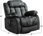 Heated Rocker Recliner with Massage, 360° Swivel