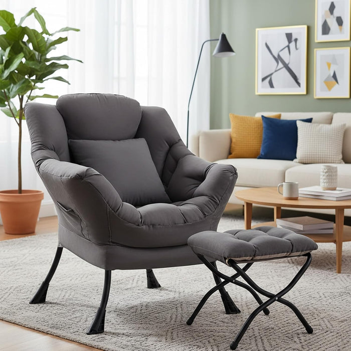 Dark Grey ExtraLarge Oversized Ottoman Reclining Chair