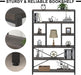 6 Tier Industrial Bookshelf for Bedroom Living Room Office, Dark Grey