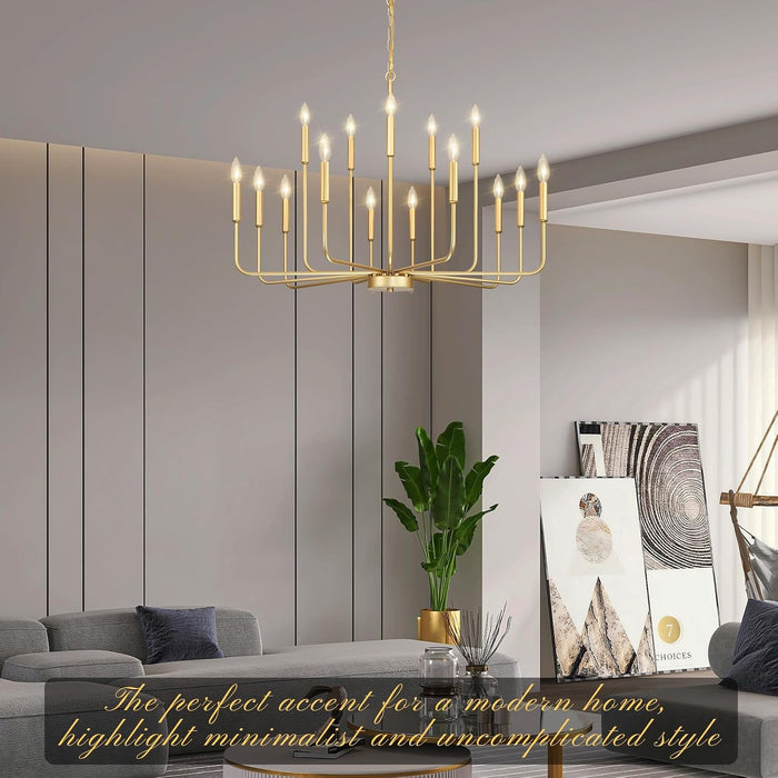 Gold Chandeliers for Dining Room Light Fixture，D40 Inch