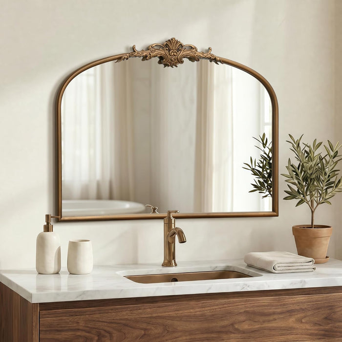 Antique Gold Wall Mirror: 32"X24" French Brass Decorative Mirrors