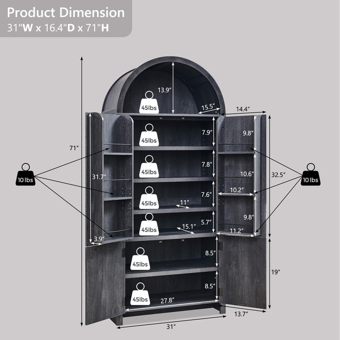Tall Architectural Pantry Cabinet With Doors SpaceSaving