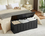 51.2" Storage Chest Extra Large,Storage Bench with 2 Safety Hinges,Shoe Bench,51.2 * 15.7 * 19.1 Inches,Wooden Trunk for Bedroom,Livingroom,Entryway,Supports 220 Lb,Easy Assembly(Black).