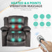 Grey Swivel Recliner with Massage & Heat