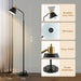 65.3" Floor Lamps for Living Room, Black Floor Lamp for Bedroom, Dual-Base Industrial Standing Lamp, Adjustable-Head Corner Lamp, Modern Tall Lamp, Living Room Light, Bulb Included, Black