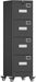 4 Drawer Metal File Cabinet with Lock, Mobile Heavy Duty Steel Filing Cabinet with Full Extension Rails, for Office Workspaces, Letter Legal Size, Black, Assembly Required