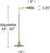 Jenson Traditional Farmhouse Metal Adjustable Pharmacy Floor Lamp Swing Arm 54" Tall Aged Brass Metal Shade Standing Pole Light for Living Room Reading House Bedroom Home Office