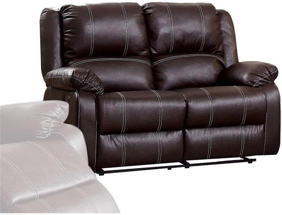 Brown Faux Leather Recliner Loveseat