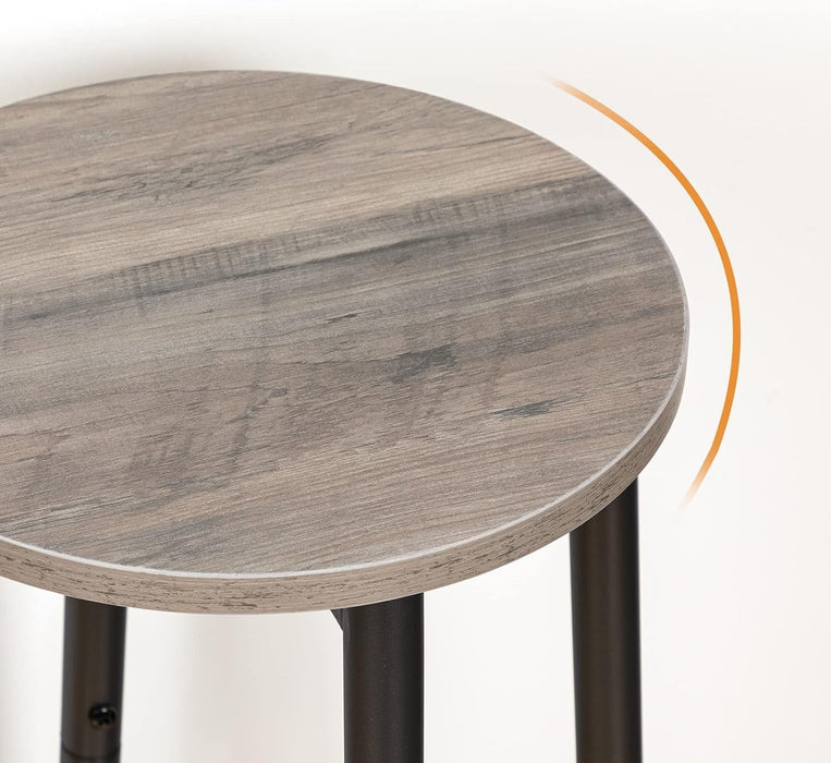 Bar Stools, Set of 2 Bar Chairs, Kitchen round Height Stools with Footrest, Breakfast Bar Stools, Sturdy Steel Frame, for Dining Room, Kitchen, Party, Easy Assembly, Greige BG03BY01