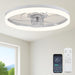 24'' Ceiling Fan with Light, Upgraded Low Profile Ceiling Fan with Light, Dimmable Flush Mount Ceiling Fan with Light, Fan Light, 6 Speeds, App & Remote Control, Quiet Fan for Bedroom, Kitchen