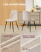 Dining Chairs, Set of 4 Dining Room Chairs, Metal Frame, Adjustable Feet, Easy to Clean, Chenille Fabric, Glacier-Textured Synthetic Leather, for Kitchen, Cream White UKDC188W01