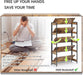 Extra Wdie No Assembly Folding Bookshelf, 64.3" H X 30.9" W, 5 Tier Collapsible Book Shelf Bookcase Foldable Shelves for Bedroom Living Room Home Office - Rustic Brown & Black