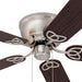 Benton Traditional 52 Inch Ceiling Fan with Light, LED Flush Mount Ceiling Fan, Indoor Fan with 5 Blades, Brown Walnut and Brown Maple Blade Finish Options, Brushed Nickel (51428-01)