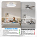 Ceiling Fans with Lights and Remote, Flush Mount Modern Bladeless Ceiling Fan with Light, 6 Speeds, Stepless Dimming and CCT 3000K-6000K LED Lights for Bedroom, Study Room (White, 20.1″)