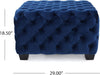 Christopher Knight Home Jaymee Velvet Ottoman, Navy Blue